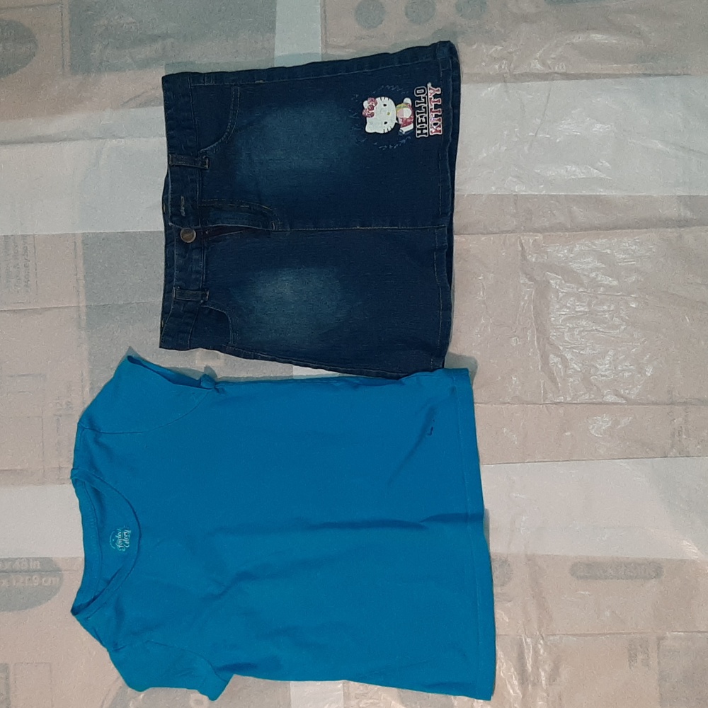 Hello Kitty Skirt with Faded Glory T-shirt Girls 7-8